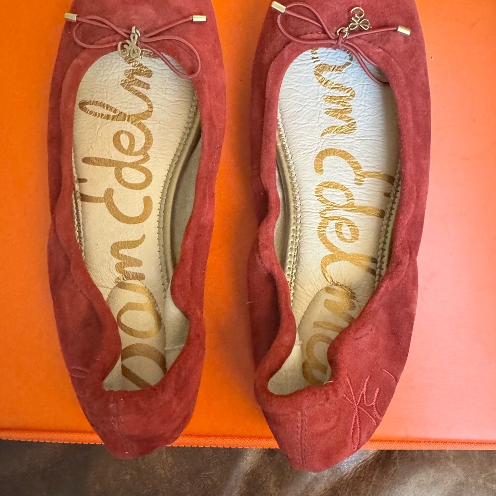 Sam Edelman Red Flats Timeless Suede Loafers